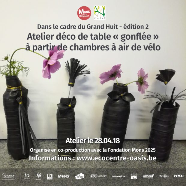 Atelier déco de table “gonflée” à partir de chambres à air de vélo