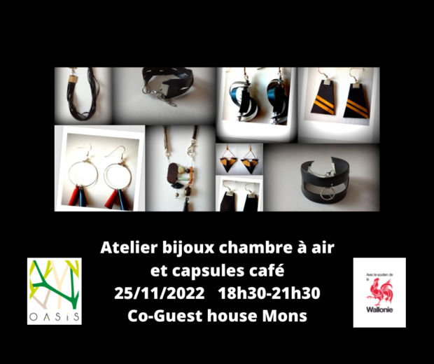 Atelier création de Bijoux chic en chambre à air et capsules de café